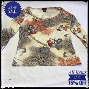 DOLCETTI GRAPHIC SILK BLEND LONG SLEEVE TEE